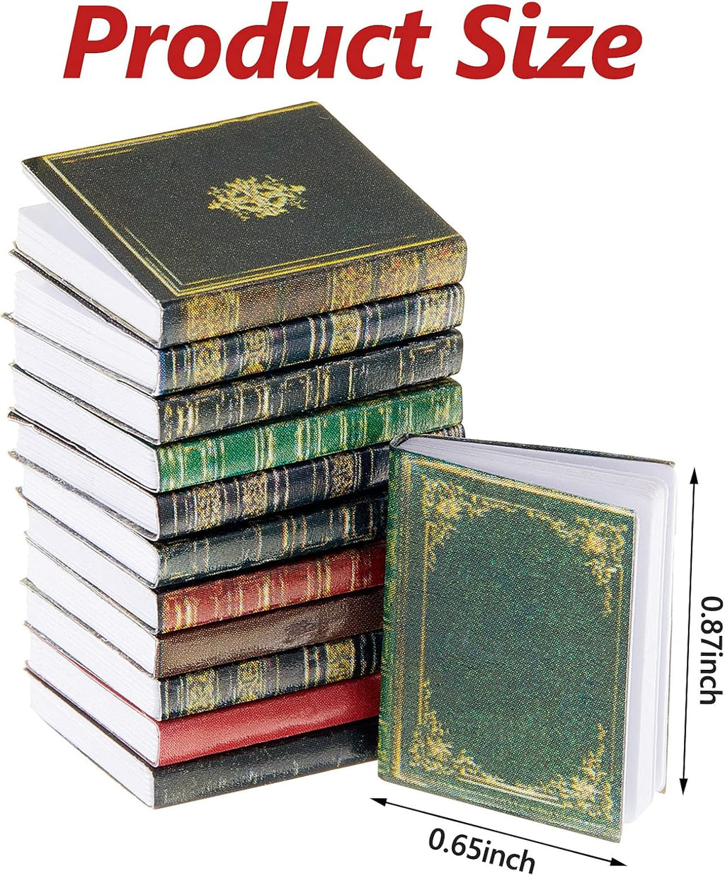 Skylety 24-Piece Miniature Dollhouse Books Set - Assorted Classic Style Accessories for Doll Toys