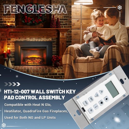 Fenglesha HTI-12-007 Wall Switch Wall Control Assembly Compatible with Heat N Glo, Heatilator, QuadraFire Gas Fireplaces, Used for Both NG and LP Units