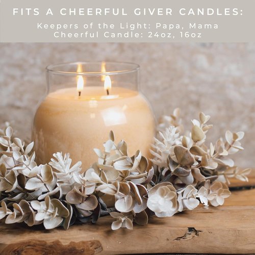 A Cheerful Giver Candle Ring - Ashen Leaves & Succulents | Fall Floral Decor