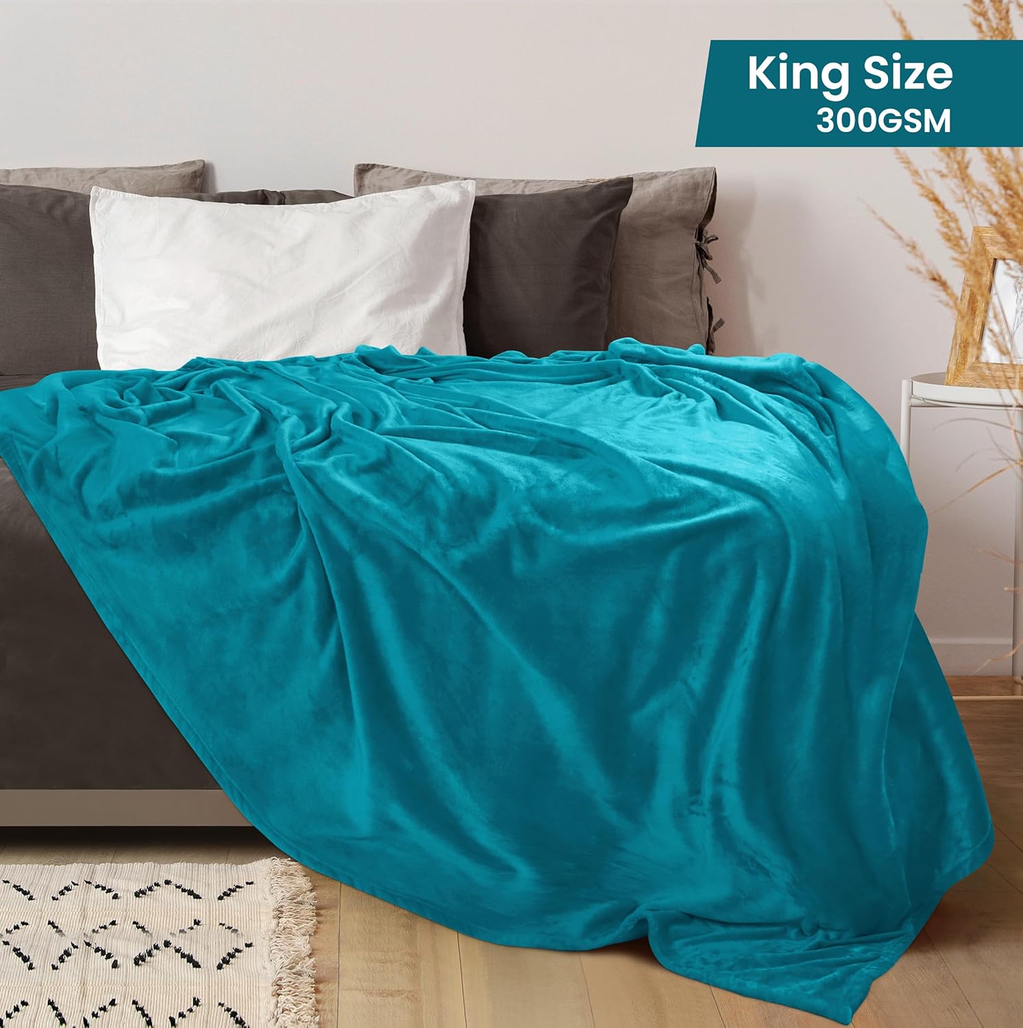 Utopia Bedding Fleece Blanket - King Size Turquoise 300GSM Luxury Soft Microfiber (90x102 Inch)
