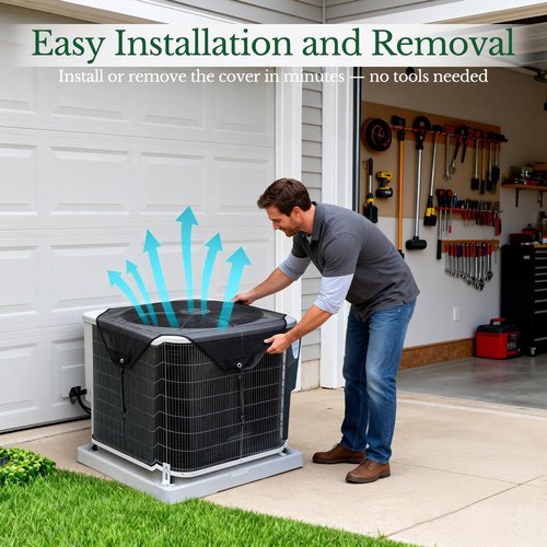 Air Conditioner Covers for Outside units - 36 x 36 Central Air Conditioner ac unit covers outdoor Top Universal Defender Mesh Design (36'' x 36'')