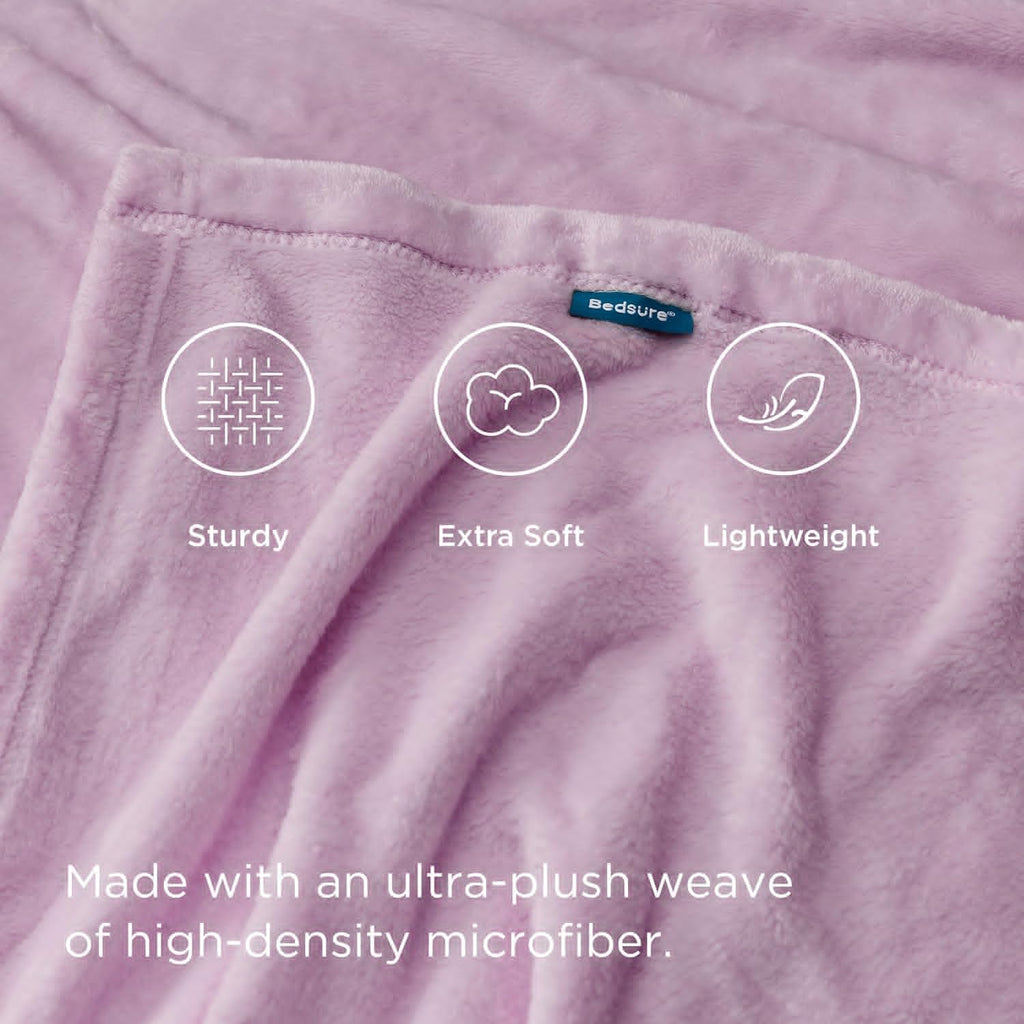 Bedsure GentleSoft Fleece Blanket - Luxuriously Soft Lightweight Plush Queen Size in Lilac Lavender, 90x90 Inches