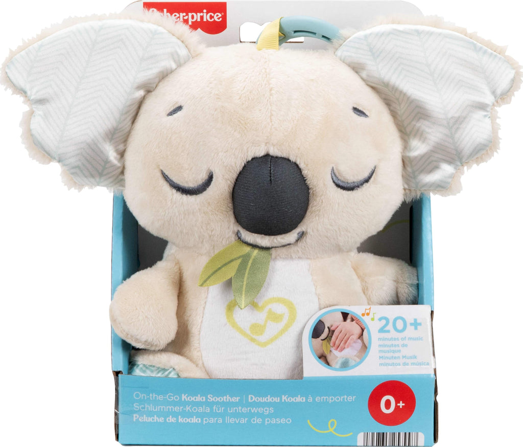 Fisher-Price Baby Toy On-the-Go Koala Soother, Plush Portable Sound Machine with White Noise & Music for Newborns Ages 0+ Months