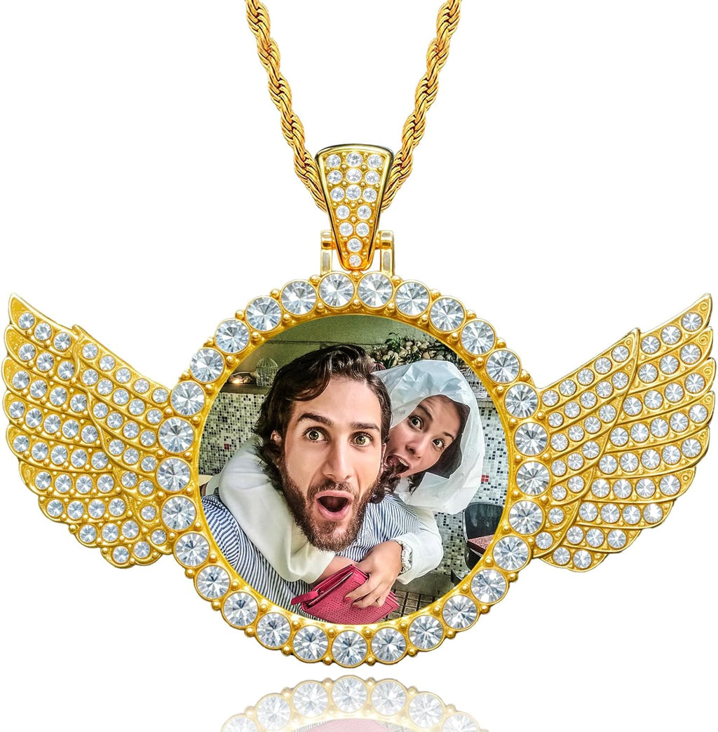Skiennix Custom Circle Chain - Personalized Photo Necklace for Men & Women | Unique Memorial Gift