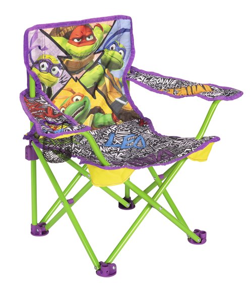 Teenage Mutant Ninja Turtles Foldable Kids Chair – Toddler Camping Chair with Safety Lock, Carry Bag, Indoor/Outdoor Use, Ages 2–3, 60 lb Limit
