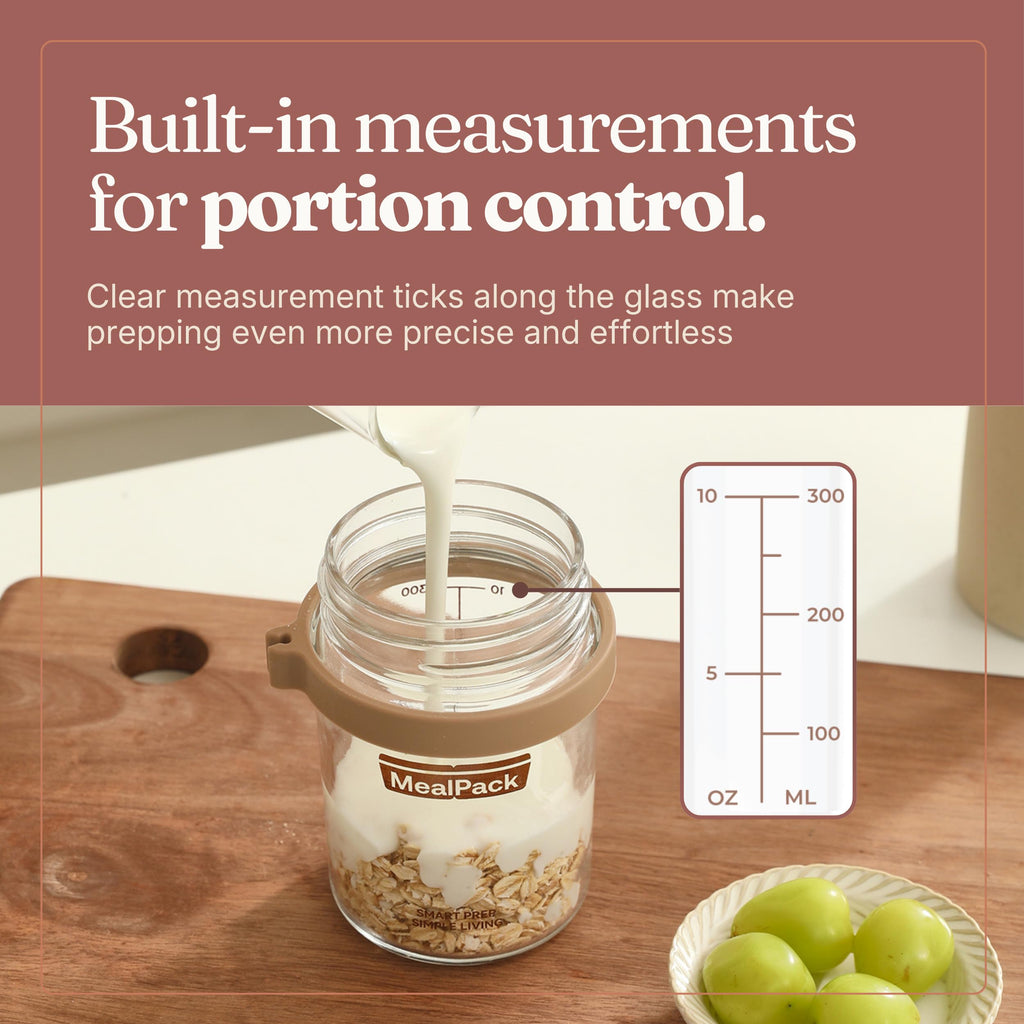 Overnight Oats Containers with Lids and Spoons (4 Pack) – 12oz Glass Jars for Yogurt Meal Prep, Chia Pudding & Snacks – Leakproof Airtight Mason Jar Set – Portable Food Storage with Cleaning Brush