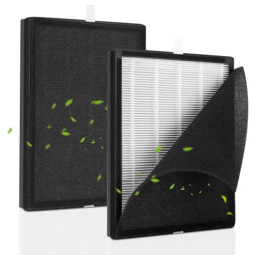 VIEWALL 2 Pack KJ190L Replacement Filters Compatible with MOOKA KJ190L Air Cleaner Purifiers, 3-in-1 H13 True HEPA, High-Efficiency Activated Carbon Filters