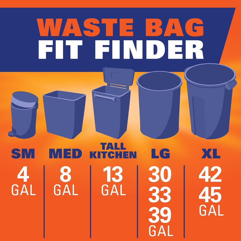 Hefty Ultra Strong 13 Gallon Trash Bags, Tall Kitchen Trash Bags 13 Gallon Size, Drawstring Closure, Continuous Odor Control, White, Lavender and Sweet Vanilla Scent, 80 Bags