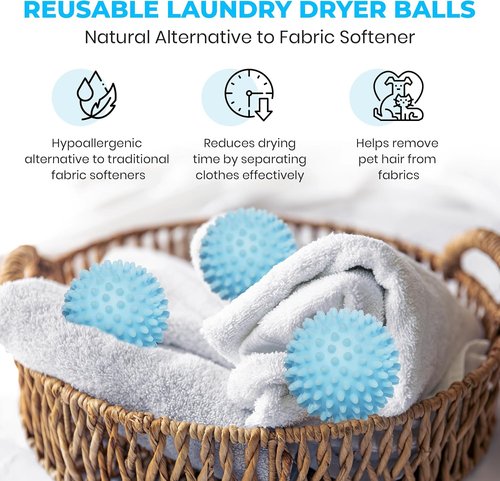 Handy Laundry Reusable Dryer Balls - Natural Fabric Softener Alternative for Soft, Fluffy Clothes | Pack of 4