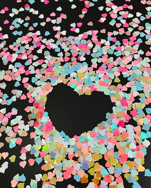 Iridescent Heart Confetti, Multicolor Valentines Day Table Scatter Sequins Heart Scatter for Wedding Bridal Shower Birthday Party