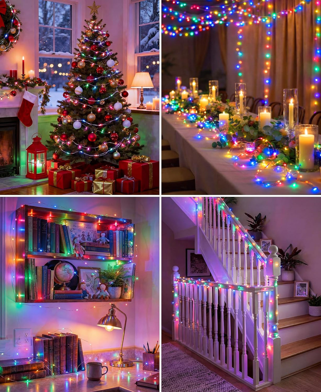 Skiennix 66 Ft LED Fairy Lights - 200 Multi-Colored Twinkle Lights with Remote, 8 Modes & Timer