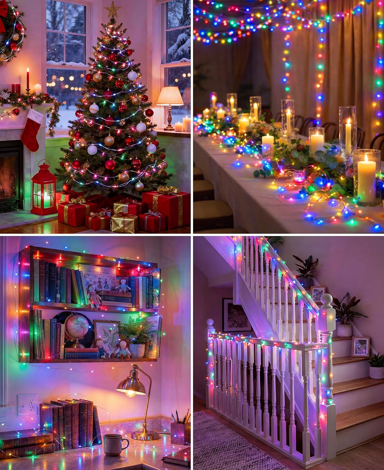 Skiennix 66 Ft LED Fairy Lights - 200 Multi-Colored Twinkle Lights with Remote, 8 Modes & Timer