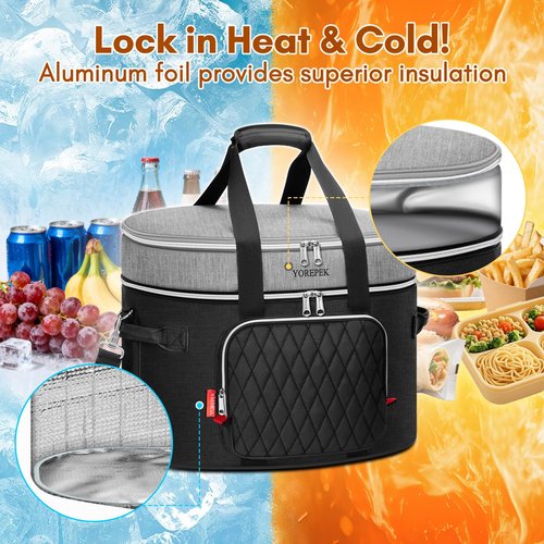 YOREPEK Carrying Bag for Ninja Crockpot 8.5 Quart Slow Cooker, 2 Layer Insulated Travel Case with Easy-Clean Lining & Shoulder Strap, Accessories for Ninja Foodi Possible Cooker Pro