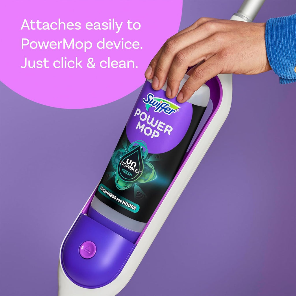 Swiffer PowerMop Floor Cleaner - Unstopables Fresh Scent Refills | 25.3 fl oz, 2 Pack