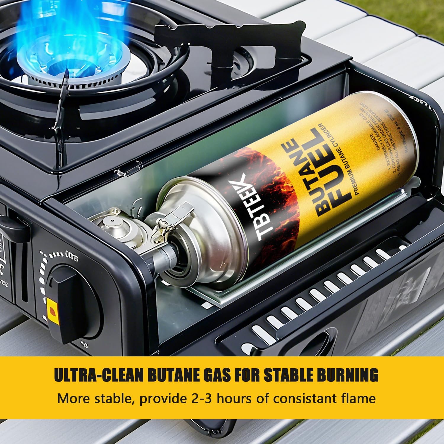 TBTeek Butane Fuel Canister - Premium 8 oz Pure Refined Butane Gas Refill | 3-Pack for Kitchen Torch & Camping