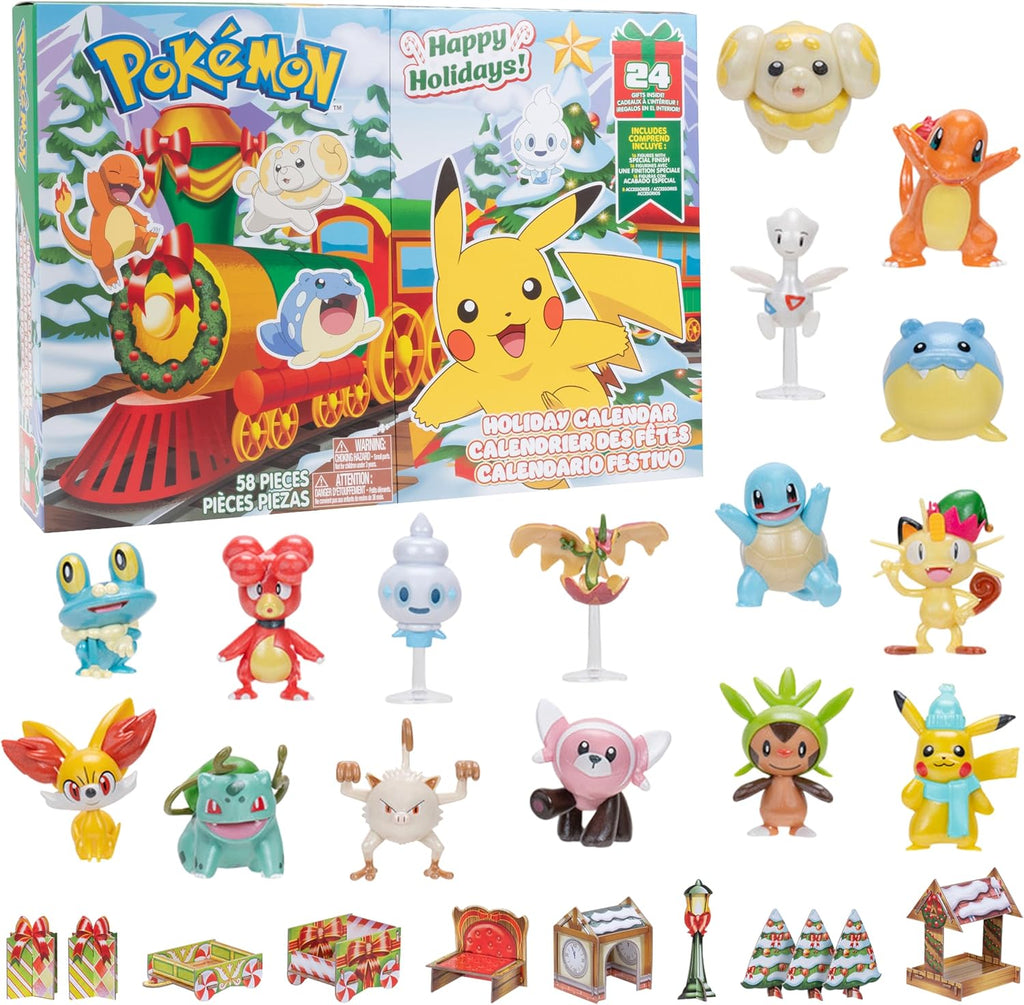 Pokémon 2025 Holiday Advent Calendar - 24-Piece Gift Playset with 16 Toy Figures & 8 Accessories for Kids - Officially Licensed