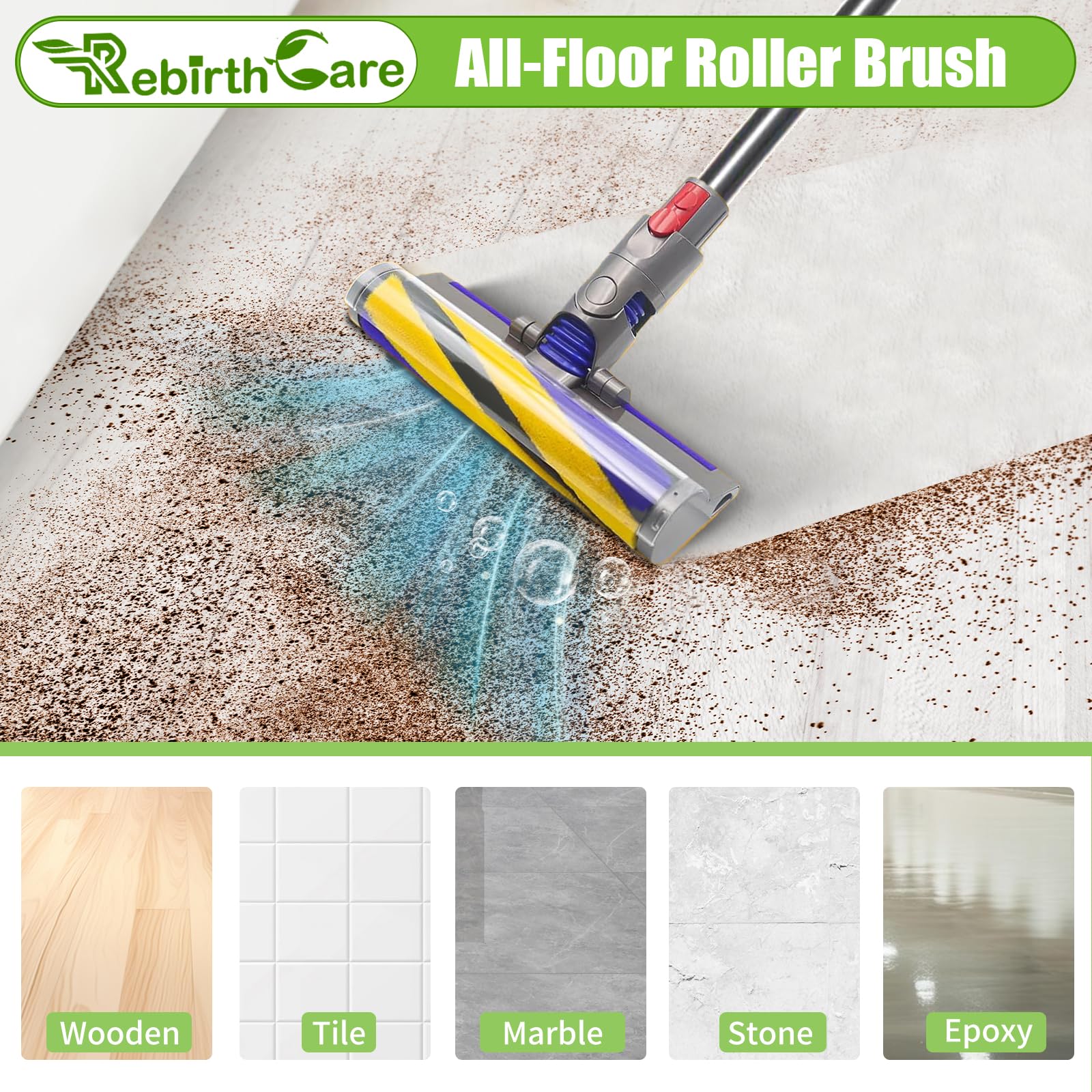 Brush Roller and Filter for Dyson V15 Detect/V15 Detect Plus Vacuum Cleaner, V15 Replacements Parts #970013-02 & 971634-01