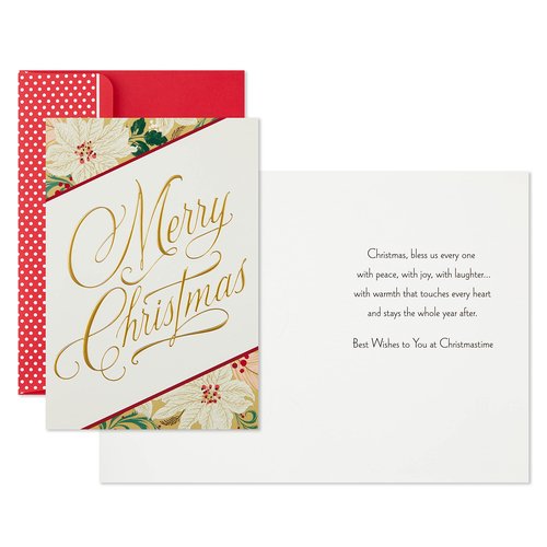 Hallmark Boxed Christmas Cards, Elegant Flowers (16 Cards and 17 Envelopes)