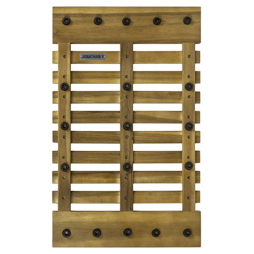 JONATHAN Y Acacia Wood Slat Indoor/Outdoor Bath Mat Natural 16"X26", Paige Modern Classic for Shower Mat for Bathroom Bathtub, Door, Spa, Sauna or Garden MAT1000A
