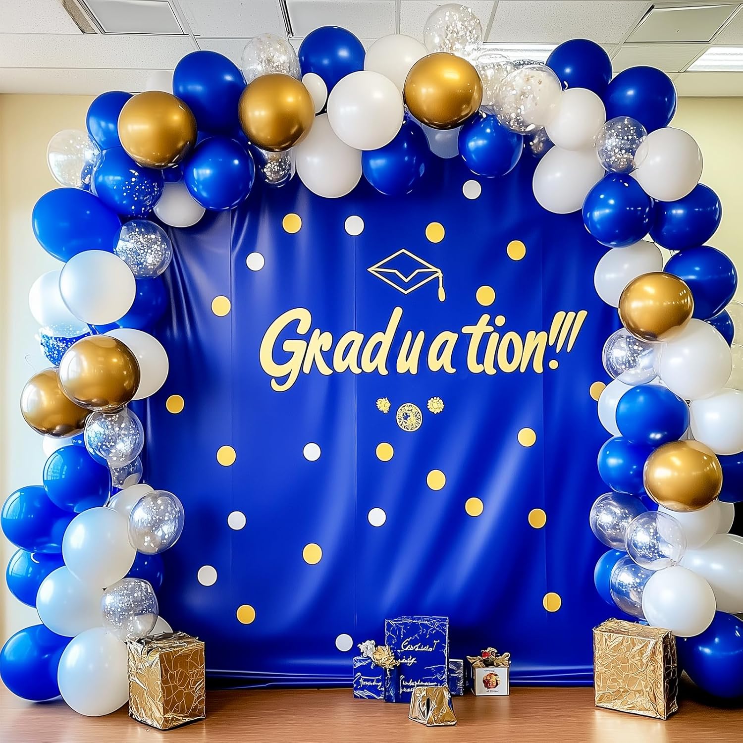 RUBFAC Royal Blue Balloons - 129-Piece Arch Kit | Various Sizes for Graduation, Birthday & Baby Showers