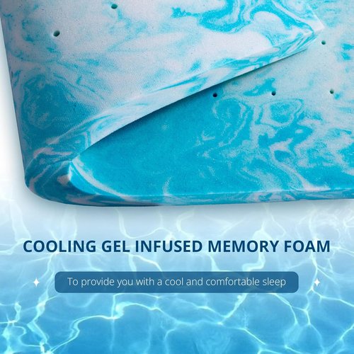 EGOHOME 2 Inch Twin Size Memory Foam Mattress Topper, Gel Infused Memory Foam Bed Topper, Cooling Mattress Pad, CertiPUR-US Certified, 75×38"