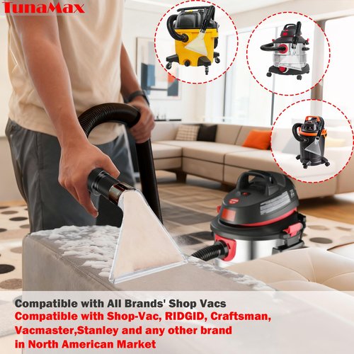TunaMax Universal Work with All Vacs with 2-1/2" & 1-7/8" &1-1/4" Three Adapters Extractor Attachment for Upholstery & Carpet Cleaning & Auto Detailing