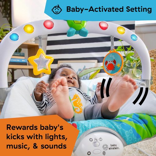 Baby Einstein Ocean Explorers Musical Bouncer - Kick to It Neptune | Unisex Infant Seat for 0-6 Months, Up to 20 lbs