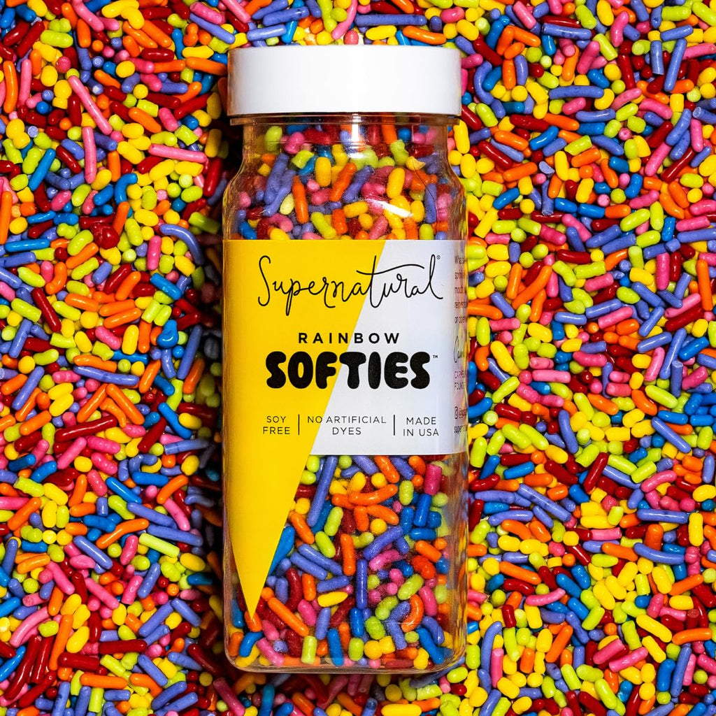 Supernatural Rainbow Softies Natural Sprinkles - Vegan, Gluten-Free, No Artificial Dyes | 3oz Made in USA