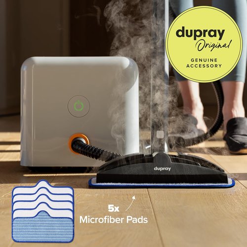 Dupray Washable Microfiber Floor Pads - Steam Cleaner Accessories | Pack of 5 for Deep Cleaning