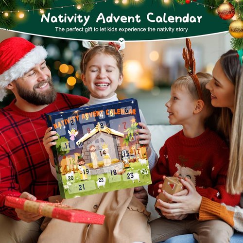 Little People Nativity Advent Calendar - 24-Day Countdown to Christmas | Religious Jesus Birth Scene for Kids & Adults
