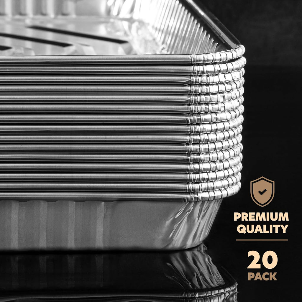 PlasticPro Aluminum Cookie Sheets - Heavy Duty Disposable Baking Pans, 9'' x 13'', 20 Pack
