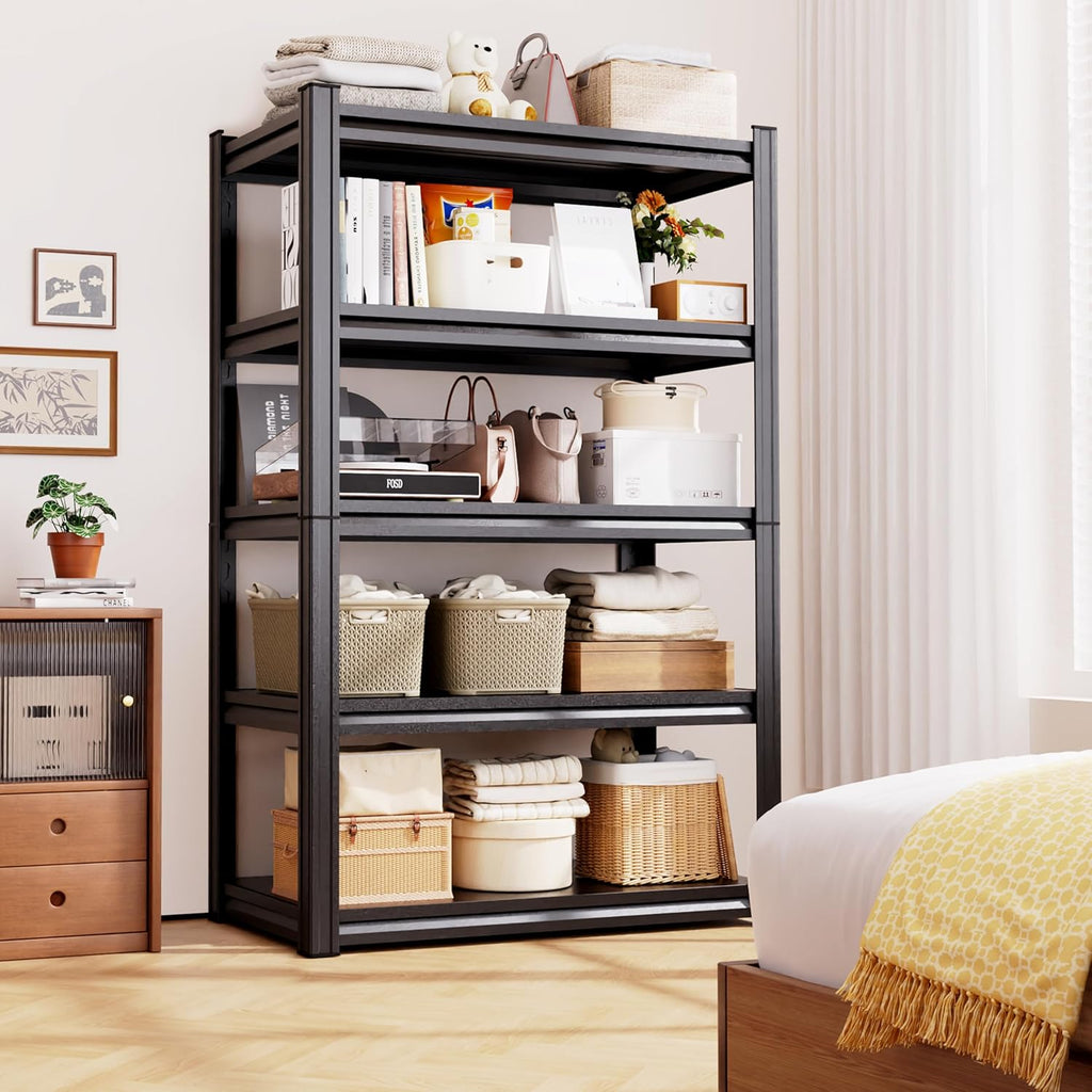 Skiennix Metal Garage Shelving - 2500LBS Capacity, 5-Tier Adjustable Heavy-Duty Storage Unit | 71" H x 35" W x 16" D