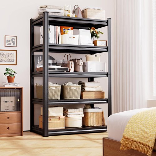 **Regine Switzerland Heavy-Duty Garage Shelving | 5-Tier Adjustable Metal Storage Unit | 71"x46"x20"**