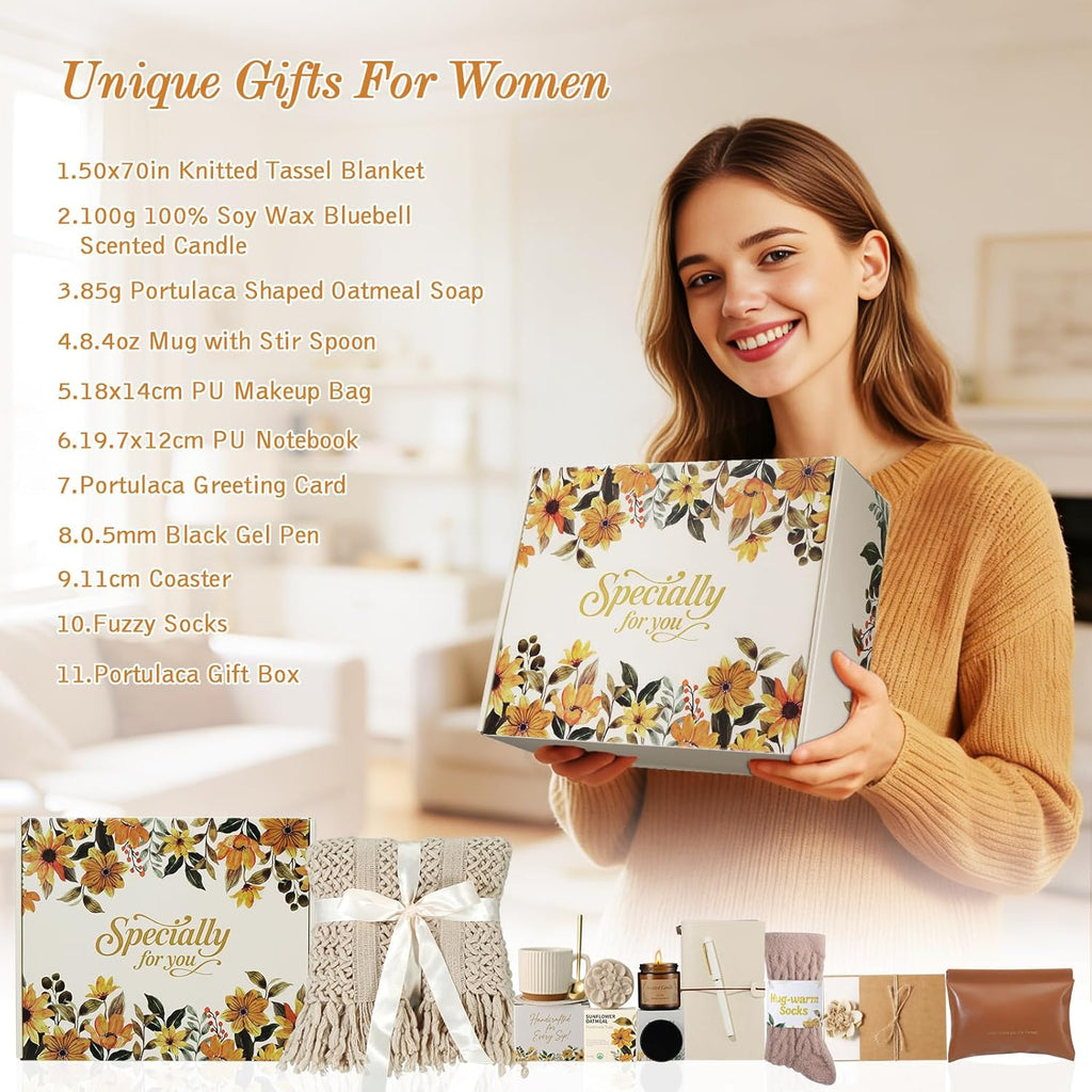 Regine Switzerland Self-Care Gift Basket - Thoughtful Birthday & Get Well Soon Care Package for Women