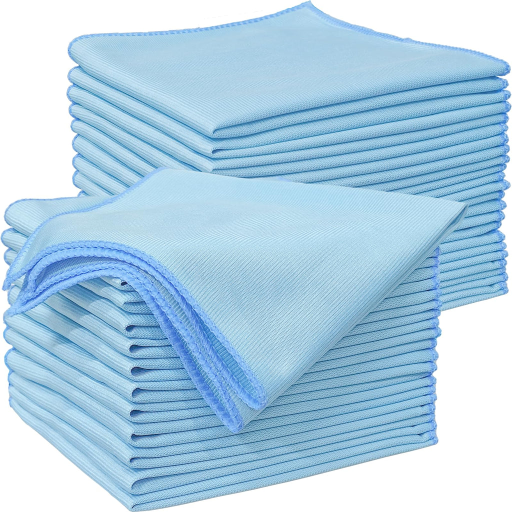 ATZNZIK 24 Pack Microfiber Glass Cleaning Cloth 16 Inch X 16 Inch Polishing Cloths Glass Cleaning Towel Lint Free Cloth for Cleaning Windows, Glasses, Mirrors, Windshields, Stainless Steel