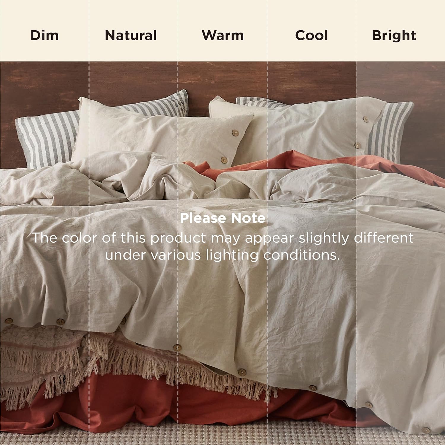 Bedsure Linen Duvet Cover Queen - Cooling & Breathable Linen Cotton Blend Bedding Set | 3-Piece Moisture-Wicking Design (Linen Color)