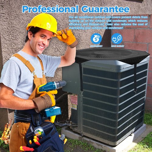 JIFTOK Central Air Conditioner Covers for Outside Units 26'' x 26'', Breathable AC Mesh Cover Protector Outside Unit, Durable AC Cover for Vent & Heater Unit, Top Universal Defener for All Seasons