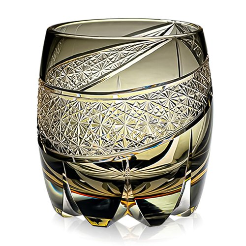 SANMENMO Old Fashioned Glass, Crystal Whiskey Glasses Hand Cut Japanese Style Drinking Glass for Scotch & Bourbon, Valentine’s Day Gift for Him or Her-8.5 oz