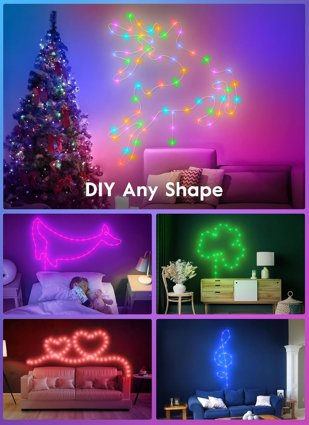 Minetom Color Changing Fairy Lights - 33FT 100 LED String Lights with Remote & 11 Modes | USB Indoor Twinkle Lights for Bedroom & Classroom