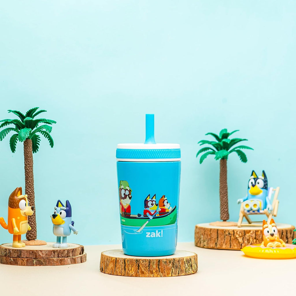 Zak Designs Bluey Kelso Toddler Cups - 12oz Vacuum Insulated Stainless Steel Sippy Cup | Leak-Proof Design for Kids