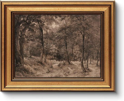 HUARCEY Vintage Gold Framed Wall Art - Nature Landscape Painting for Living Room & Bedroom Decor