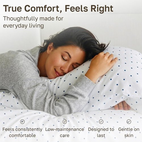 California Design Den Twin XL Cotton Sheet Set - 100% Soft Cotton, 400 Thread Count, Cozy Polka Dot Design