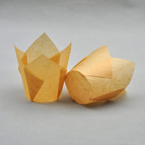 QLSmypkg Large Muffin Greaseproof paper Baking cupcake cups Case of 500 pcs, 2-1/4" x 4" Natural Tulip Baking Cup (Large size)(500, Natural)