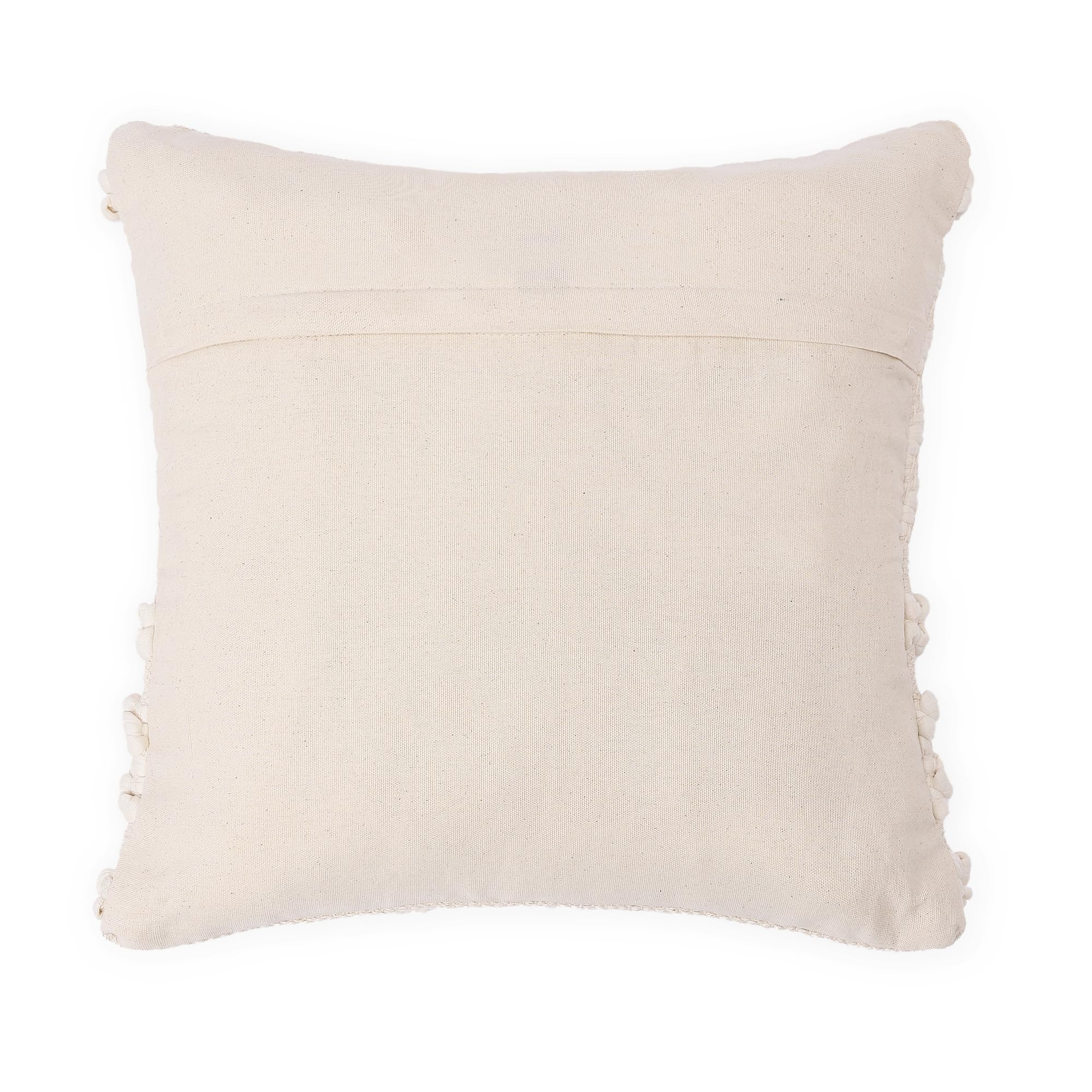 REDEARTH · Tufted Throw Pillow Cushion Covers - Boho Textured Woven Decorative Cases Set for Couch, Sofa, Bed, Farmhouse, Chair, Patio, Car - 100% Cotton (18x18 ; Boho Chic Natural) Pack of 2