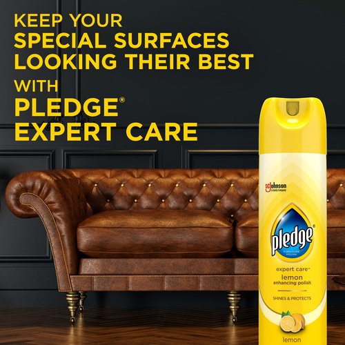 Pledge Enhancing Polish, Furniture & Wood Spray, Lemon Scent, 9.7oz (Pack of 3)