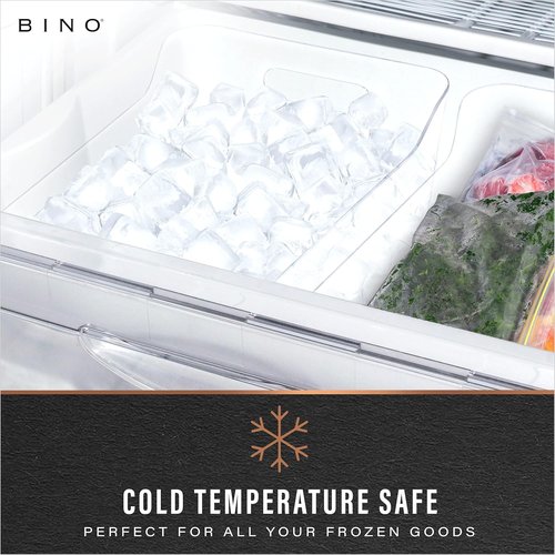 BINO Large Clear Plastic Storage Bins - 2 Pack | Pantry & Fridge Organizer | Kitchen Cabinet Solution
