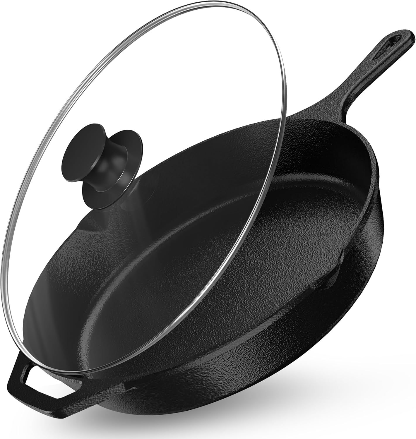 Utopia Kitchen 12-Inch Cast Iron Frying Pan - Pre-Seasoned Skillet with Lid for Indoor & Outdoor Cooking