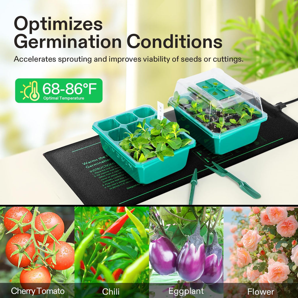 VIVOSUN Waterproof Seedling Heat Mat - UL & MET-Certified Hydroponic Heating Pad | 10" x 20.75" for Germination