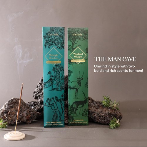 Carnatia Man Cave Incense Set – 2 Intense, Pheromone-Infused Scents | Rugged, Long-Lasting Aromas for Power, Focus & Elevated Vibe!