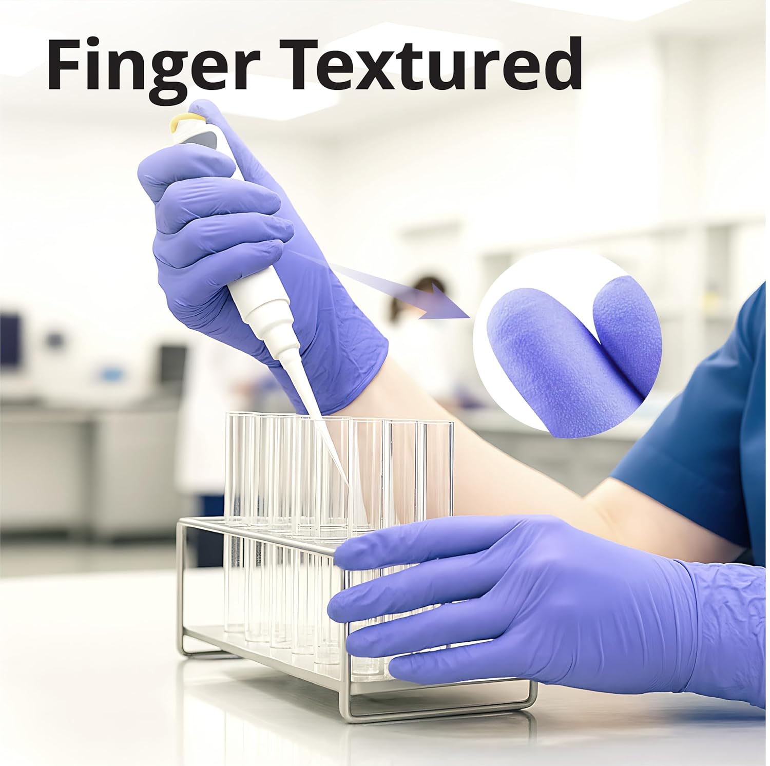 SwiftGrip Disposable Nitrile Exam Gloves - 3mil, Medium, Box of 100 | Latex-Free, Powder-Free, Violet for Medical & Food Safety
